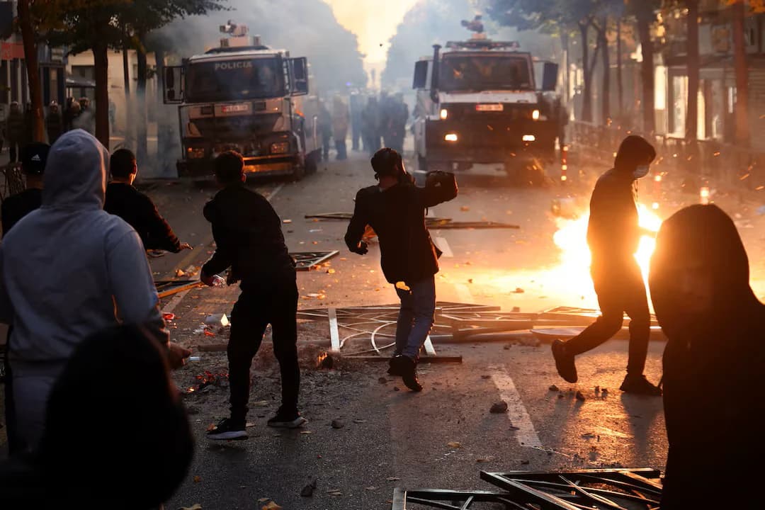 Albanian students stone education ministry as varsity costs, poor conditions fuel unrest